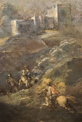 Antiquités - Pandolfo Reschi (1624 -1699) - Chasse au cerf dans un paysage boisé